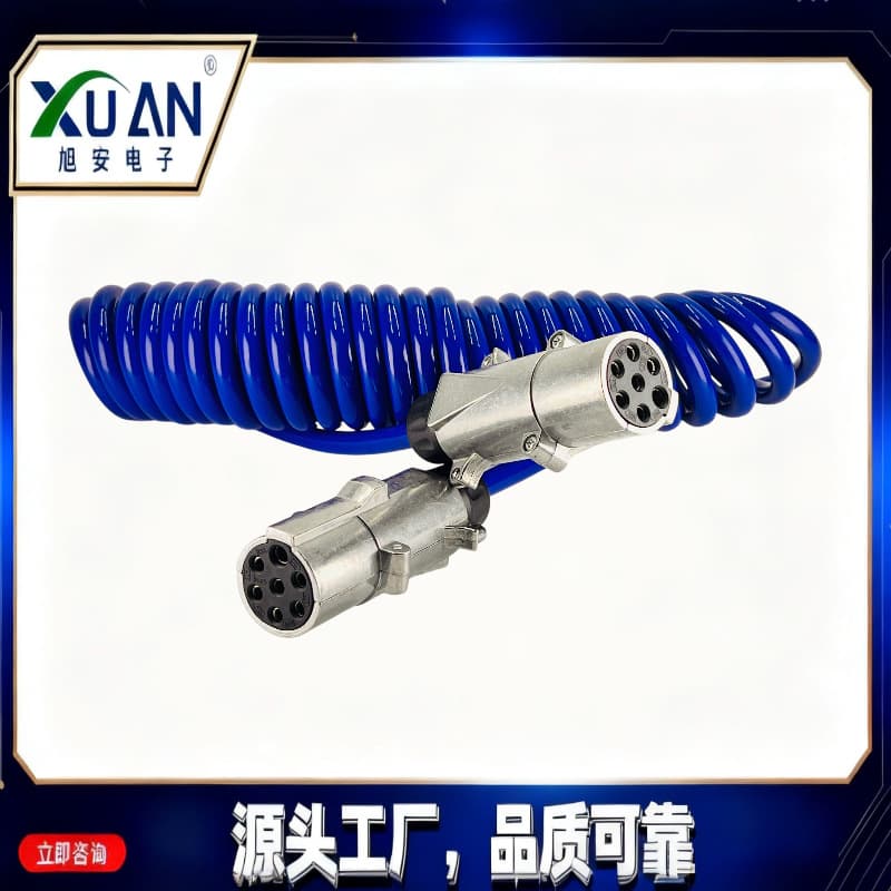 US standard trailer 7-pin spring cable 7 Pole PU Spiral Coil Trailer Cable
