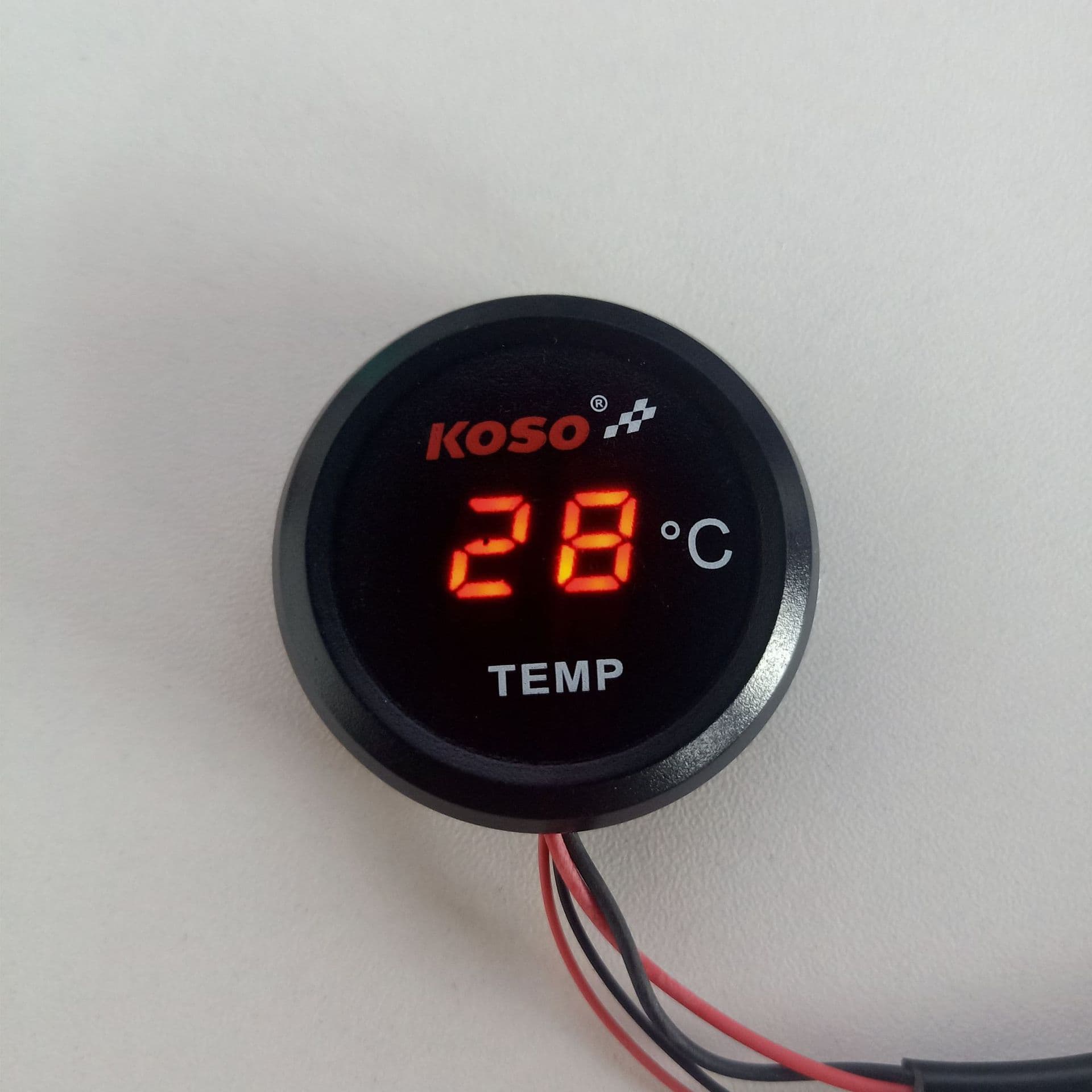 Motorcycle modified water tank temperature gauge, KOSO round water temperature gauge, electronic radiator monitoring gauge, suitable for Yamah.
