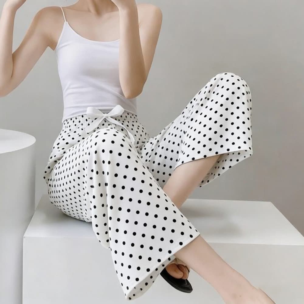 Cotton Silk Wide Leg Pants, Rayon Sleep Pants, Walking Pants, Loose Casual Wearable Outside, Plus Size 45s Women's Thin Long Pants