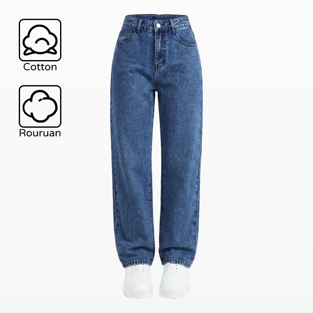 Cross-border exclusive for European and American foreign trade Amazon teenagers new retro casual straight wide-leg children's jeans for women