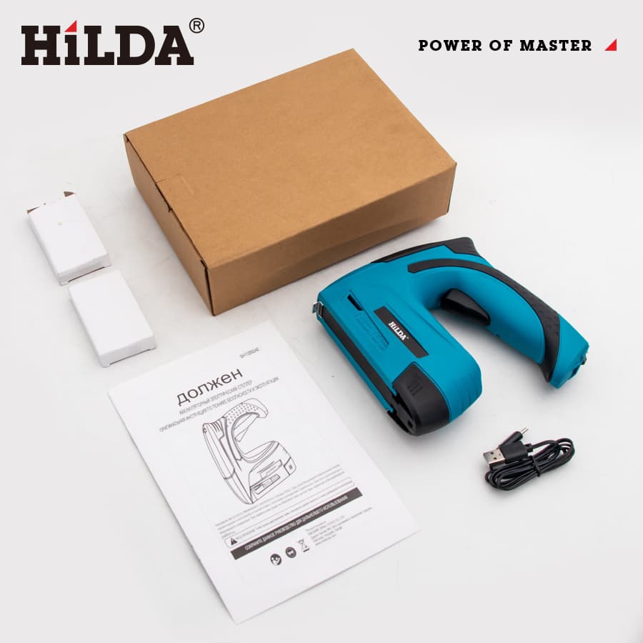 New Electric Staple Gun, Portable Nail Gun for Home Use, Lithium-Ion Cordless Stapler