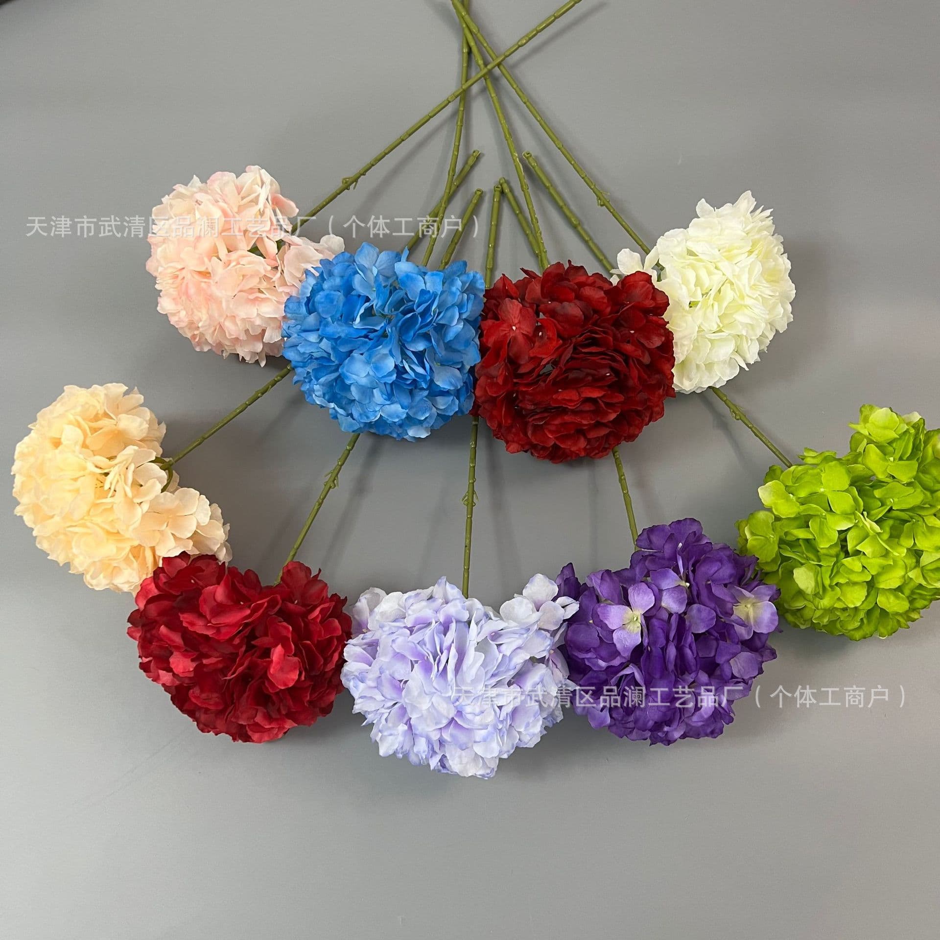 Best-selling Extra Large Single-Head Hydrangea Artificial Flowers Wholesale Background Wall Base Decoration Wedding Flower Row Decor Fake Flowers