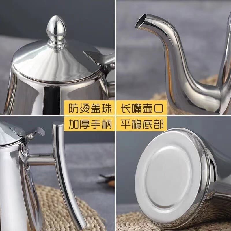 Thickened Stainless Steel Cassolette Teapot Floral Tea Pot with Strainer for Hotels Restaurants Tea Houses Universal Kettle Teapot Wholesale