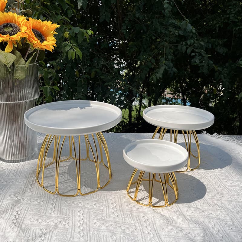 Nordic Dessert Table Decoration Cake Display Stand Gold Dessert Tray Photo Prop Pastry Plate Cake Stand Wedding Outdoor