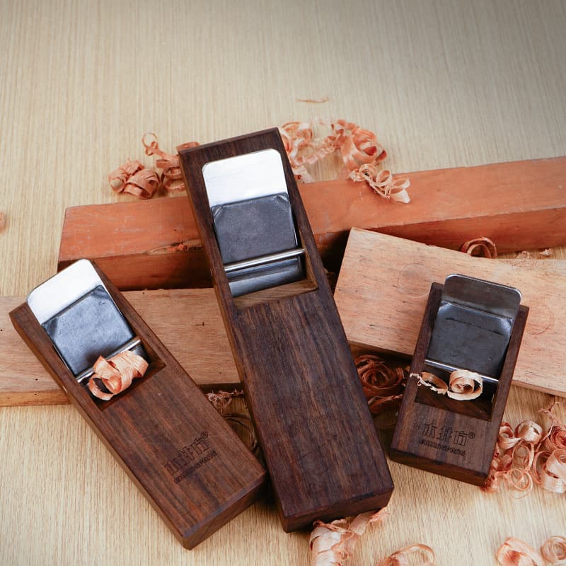 Woodwell square flat pull plane, woodworking tool, bench-type ebony plane, Japanese plane, Japanese/European style.