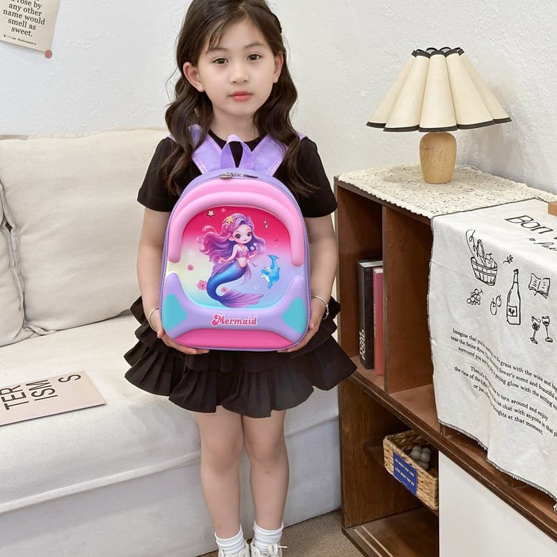 Kindergarten Backpack for Preschool Boys and Girls, Cute Cartoon Small Backpack for Girls, Ultra-Light Double-Shoulder Bag for Kids 2-5 Years Old