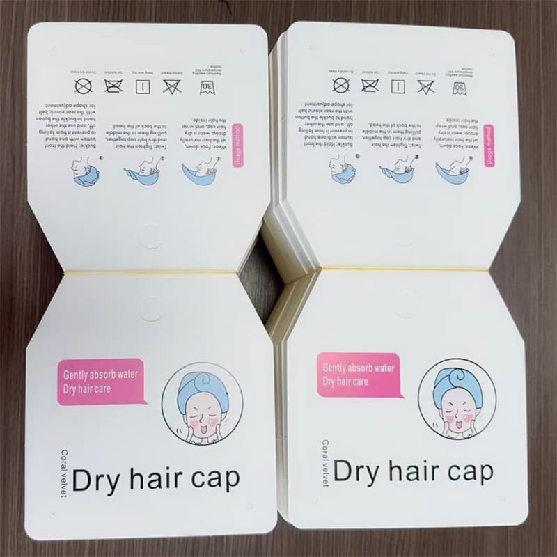 Towel fold card cartoon card shower cap towel square towel tag paper card with hole color card hairpin sealing card
