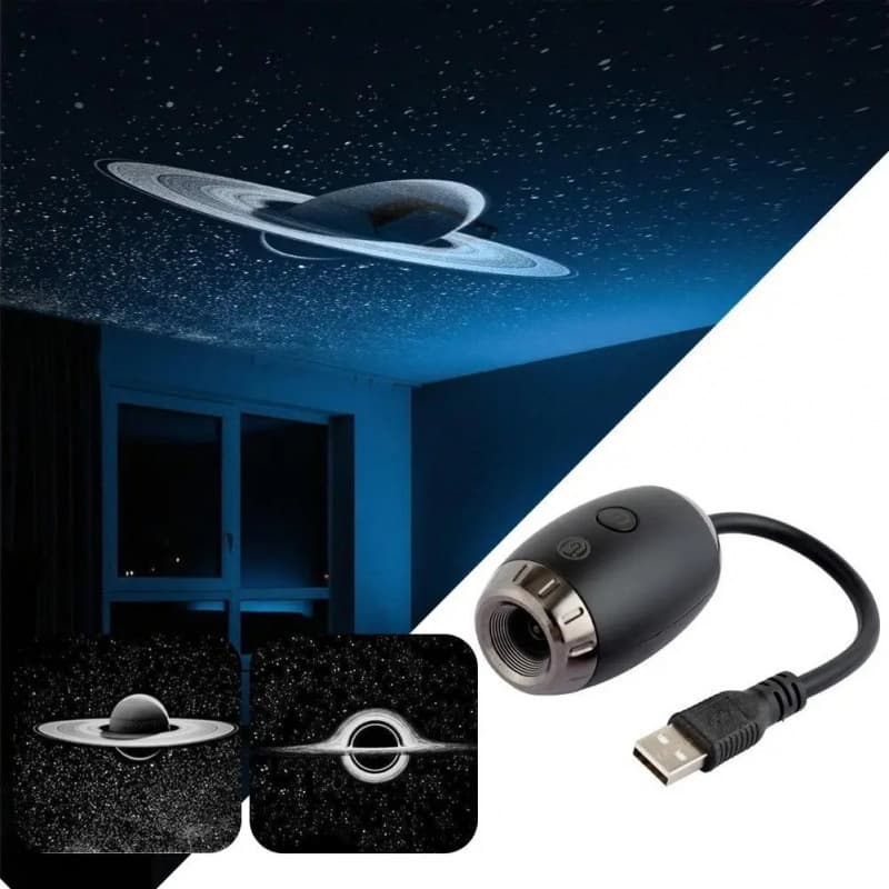 Car Starry Sky Saturn USB Ambience Light Car Roof Interior Decoration Starry Sky Ceiling Projector Light Ambience Light