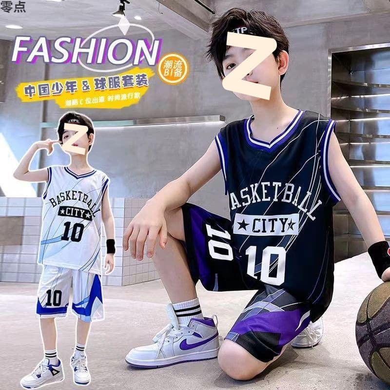 2025 Stylish Boys' Basketball Uniform, Medium to Large Size Summer Ultra-Thin Quick-Dry Sleeveless Tank Top Training Suit