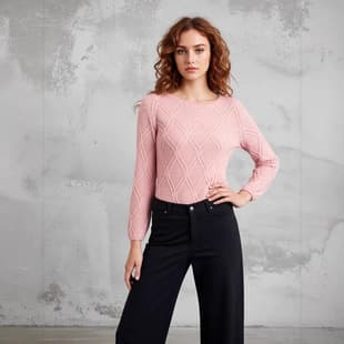 Loose Oversized Sweater Grid Women's Knit Sweater