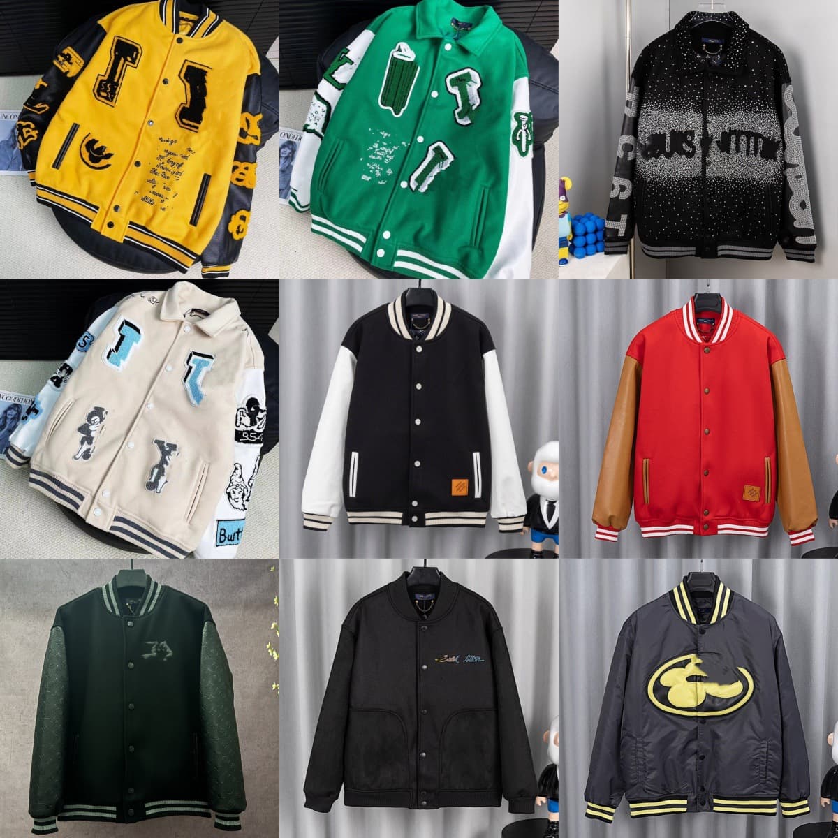 High Quality Donkey Home 2025 Autumn New Bunny Letter Embroidery Rhinestone Loose Baseball Jacket Coat