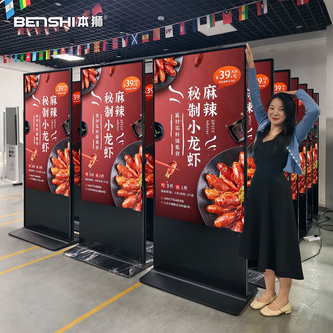 Benshi 55/65-inch Standing Advertising Machine, Android Smart Network Version, Hotel Floor-standing LCD Advertising Display Screen