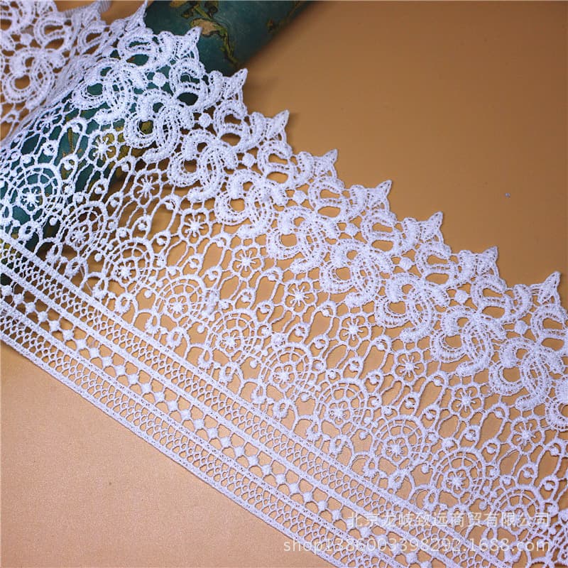 Curtain Lace Trim Clothing Hem 14.3cm Water-Soluble Milk Silk Lace Trim Apparel Accessories