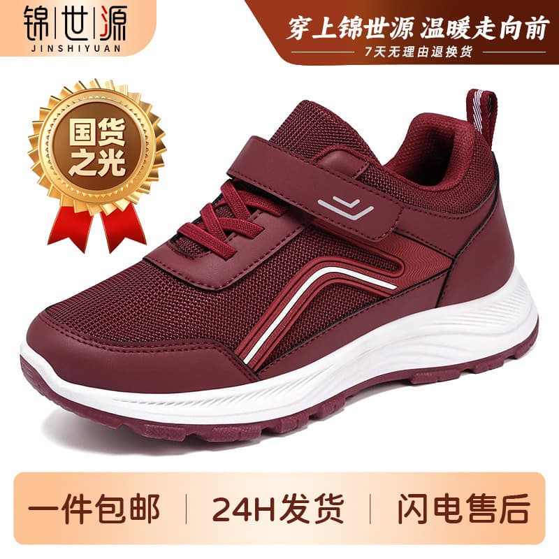 Jinshiyuan | Women's Autumn Walking Shoes with Velcro, Mesh Breathable Sports Shoes for Couples and Elderly