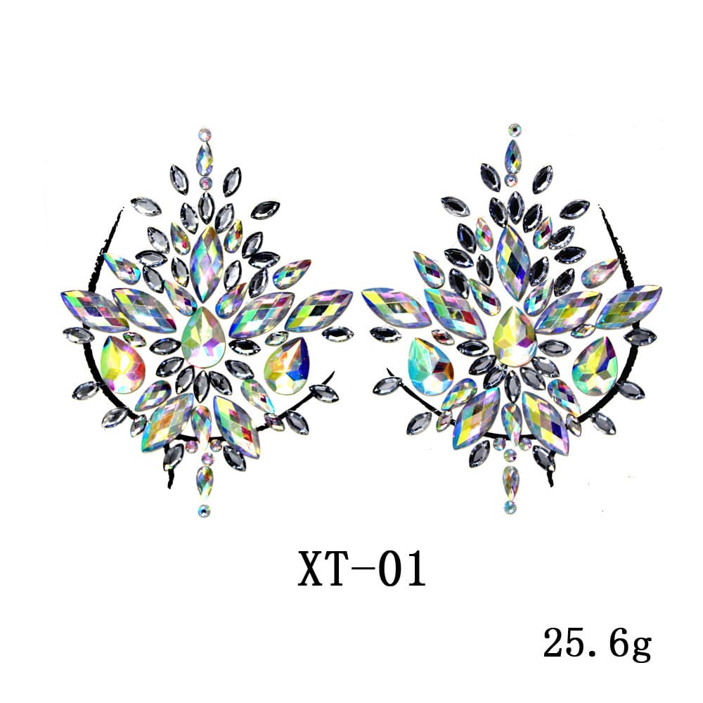 European and American popular resin diamond tattoo stickers, performance makeup navel diamond bar, carnival party navel sticker decoration