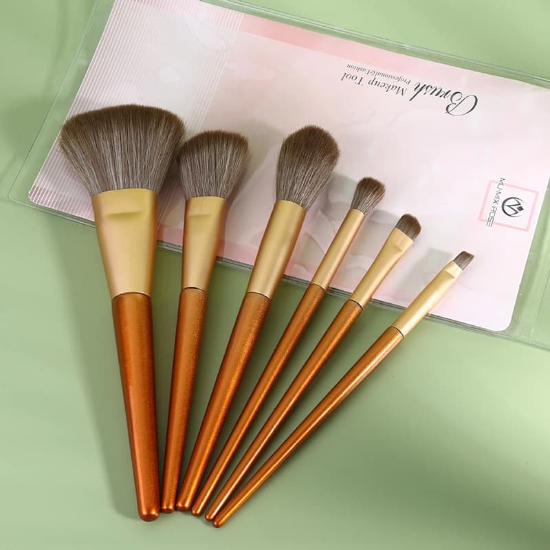 New Korean-Japanese Style Premium Makeup Brush Set 6 Pieces 3 Large 3 Small Makeup Brush Kit Beauty Tool Makeup Brushes In Stock