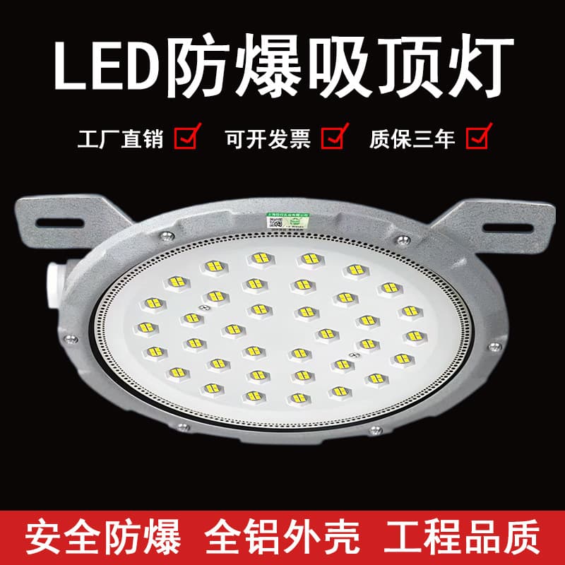 LED Explosion-Proof Round Ceiling Light Engineering Flameproof Explosion-Proof Light Industrial Warehouse Chemical Factory Gas Station Light