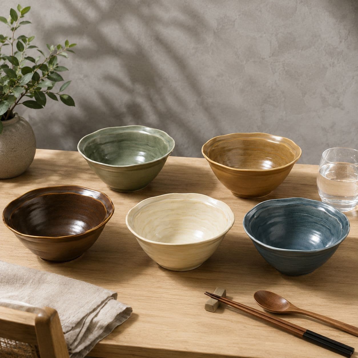 Japanese-style kiln-glazed ceramic bowl, ice jelly bowl, soup bowl, household bowl, tableware, hotel hot pot, Japanese cuisine rice bowl, vintage style
