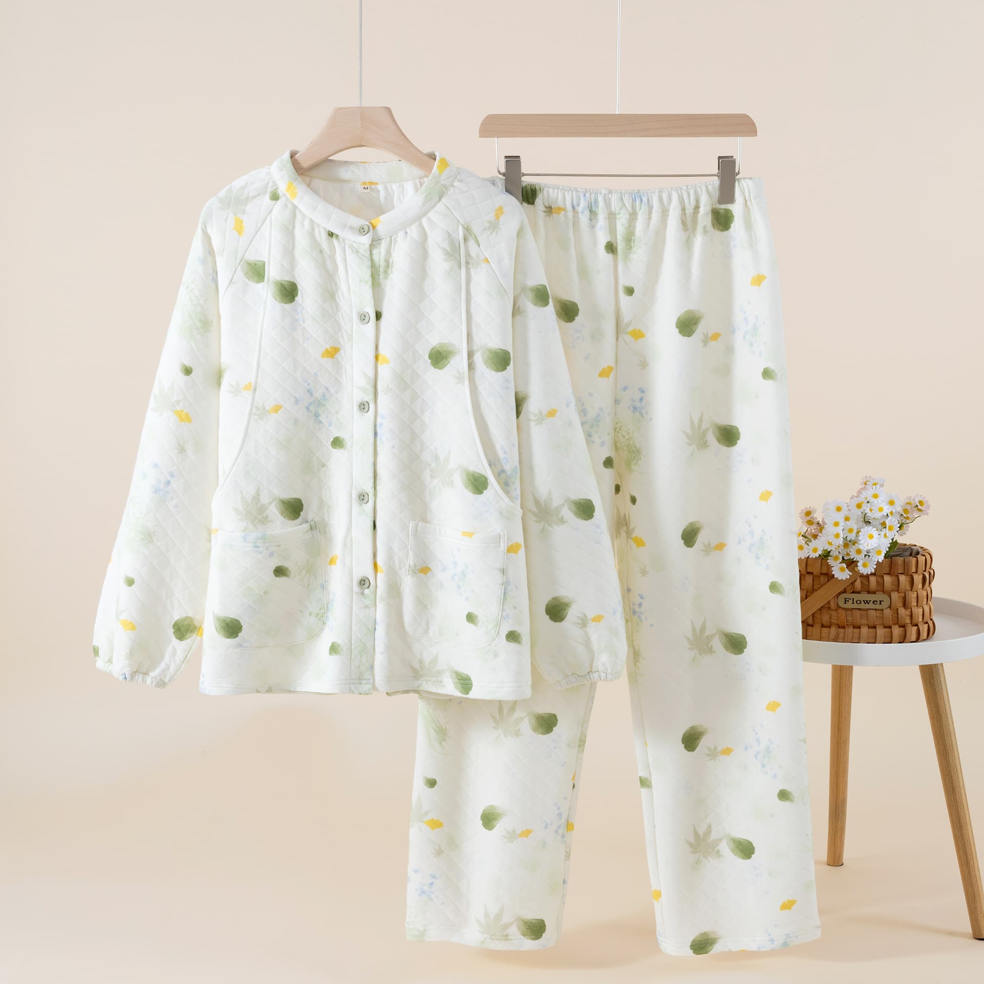 Women's Maternity Sleepwear for Autumn and Winter, Air Layer Thermal Maternity Clothes, Air Cotton Warmth, Loose Plus Size, Factory Direct