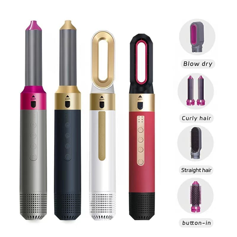 Multifunctional High-Speed Hot Air Comb Curling Iron, Hair-Friendly Straight and Curl 2-in-1, Large Wave Interchangeable Head Curling Iron, Automatic
