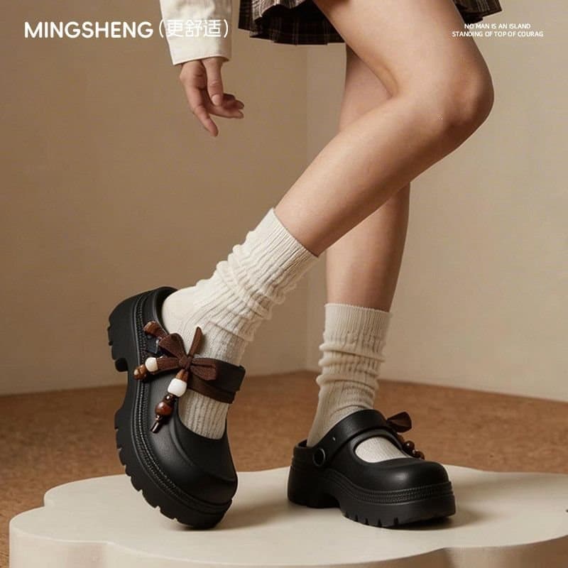 Mingsheng Thick Sole Mary Jane Sandals for Women, Summer Outdoor Fashionable Clog Sandals, Soft Sole Non-Fatiguing Beach Slides