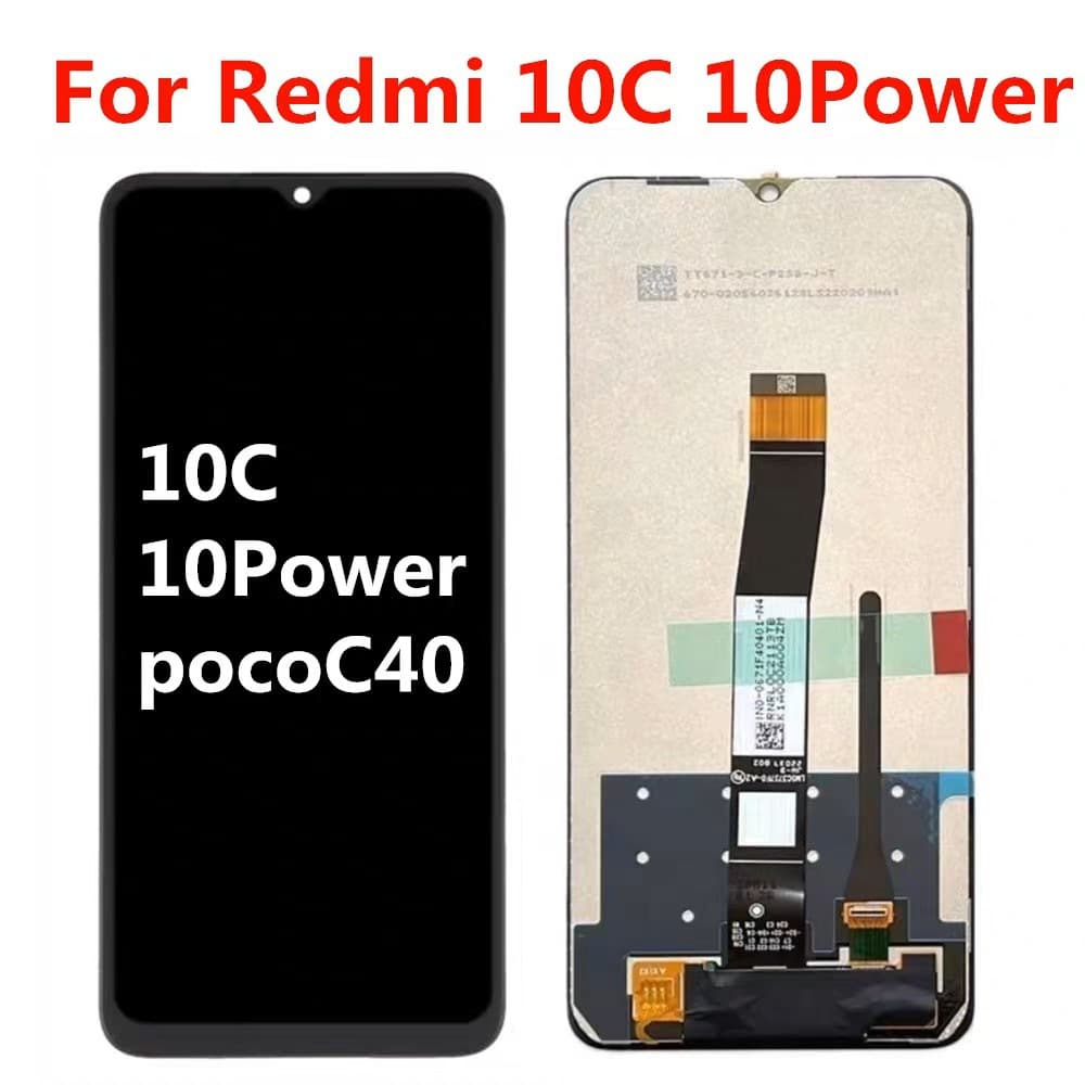 Compatible with Redmi 10C/10 Power Screen Assembly Xiaomi POCO C40 LCD Display with Frame