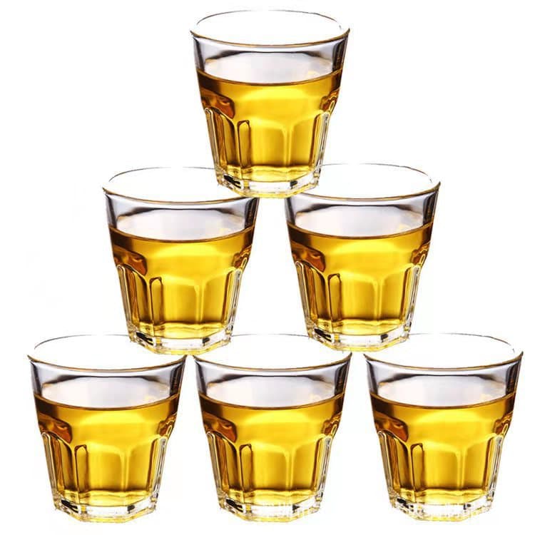 Wholesale 53305 tempered three-two-cup whiskey glass, foreign wine glass, bar ktv octagonal cup, drinking beer cup