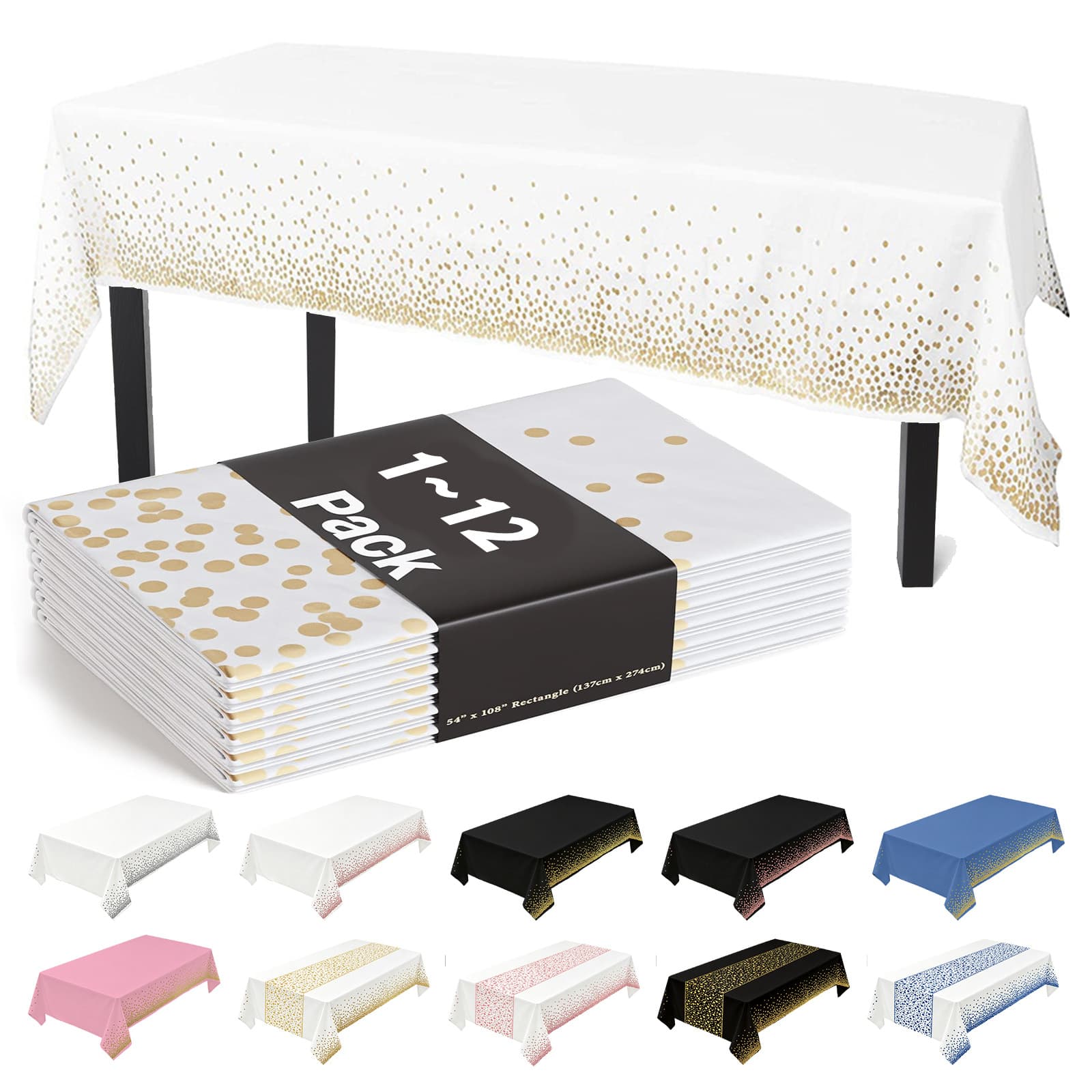 Thickened Disposable Peva Tablecloth Waterproof Star Dot Design Suitable For Birthday Wedding Party Table Protector
