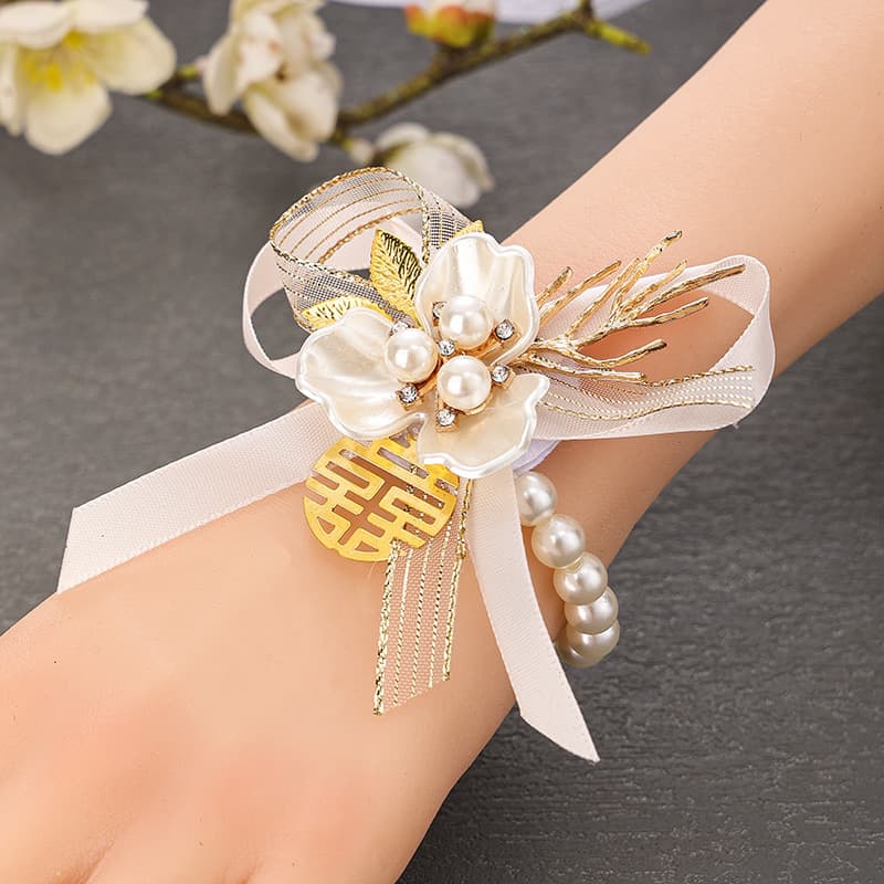 Forest-style Bridesmaid Wrist Corsage, Bride Sister Group Hand Flower, Korean-style Full Wedding Set, Wedding Chest Flower, Wristband for Bride