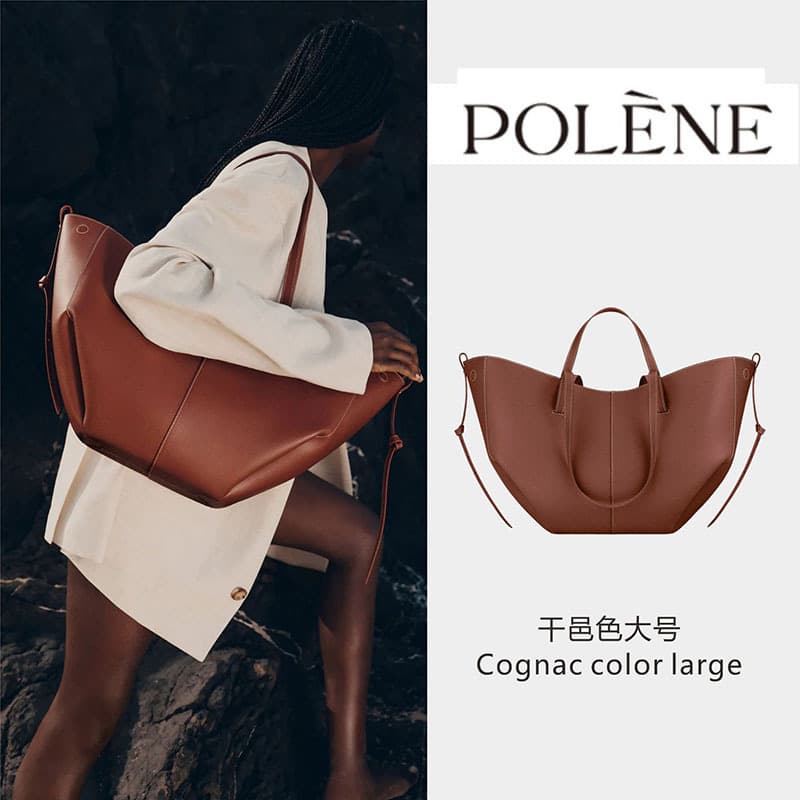 Polen Wing Bag Correct Version Genuine Leather Shoulder Underarm Bag Large Capacity Handbag Tote Bag European and American Bucket Bag