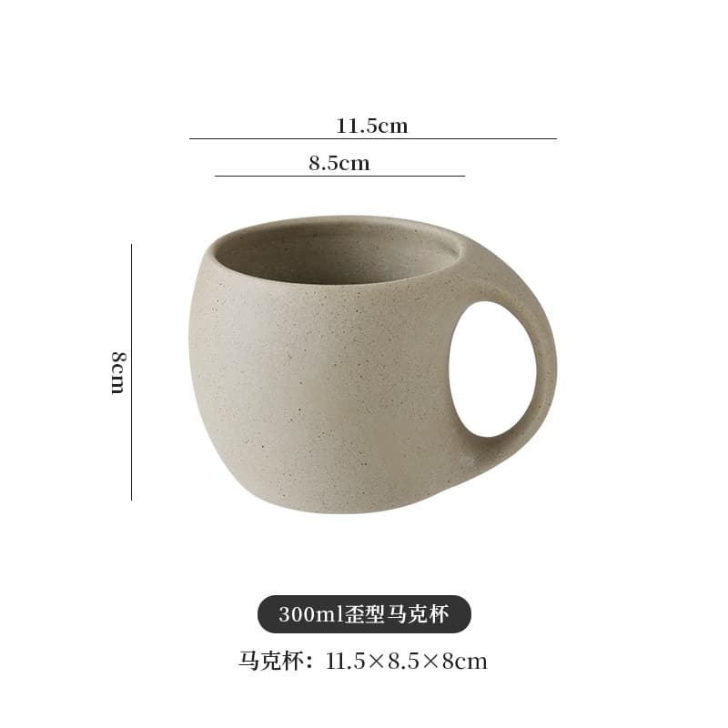 Vintage Rustic Stoneware Latte Cup Coffee Cup Home Italian Latte Art Cup Simple Ceramic Cup and Saucer Creative Cappuccino Mug