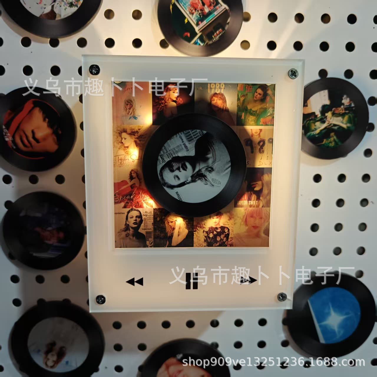 NFC Auto-Play Singing Record Player Night Light Music Fridge Magnet Celebrity Merch Creative Ornament Custom Image