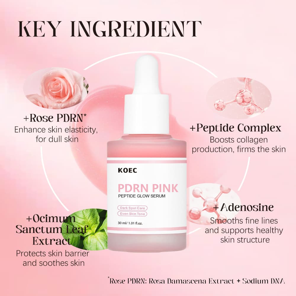KOEC Salmon Peptide Glow Face Serum Hydrating Moisturizing Cross-Border Bestseller PDRN Pink Serum
