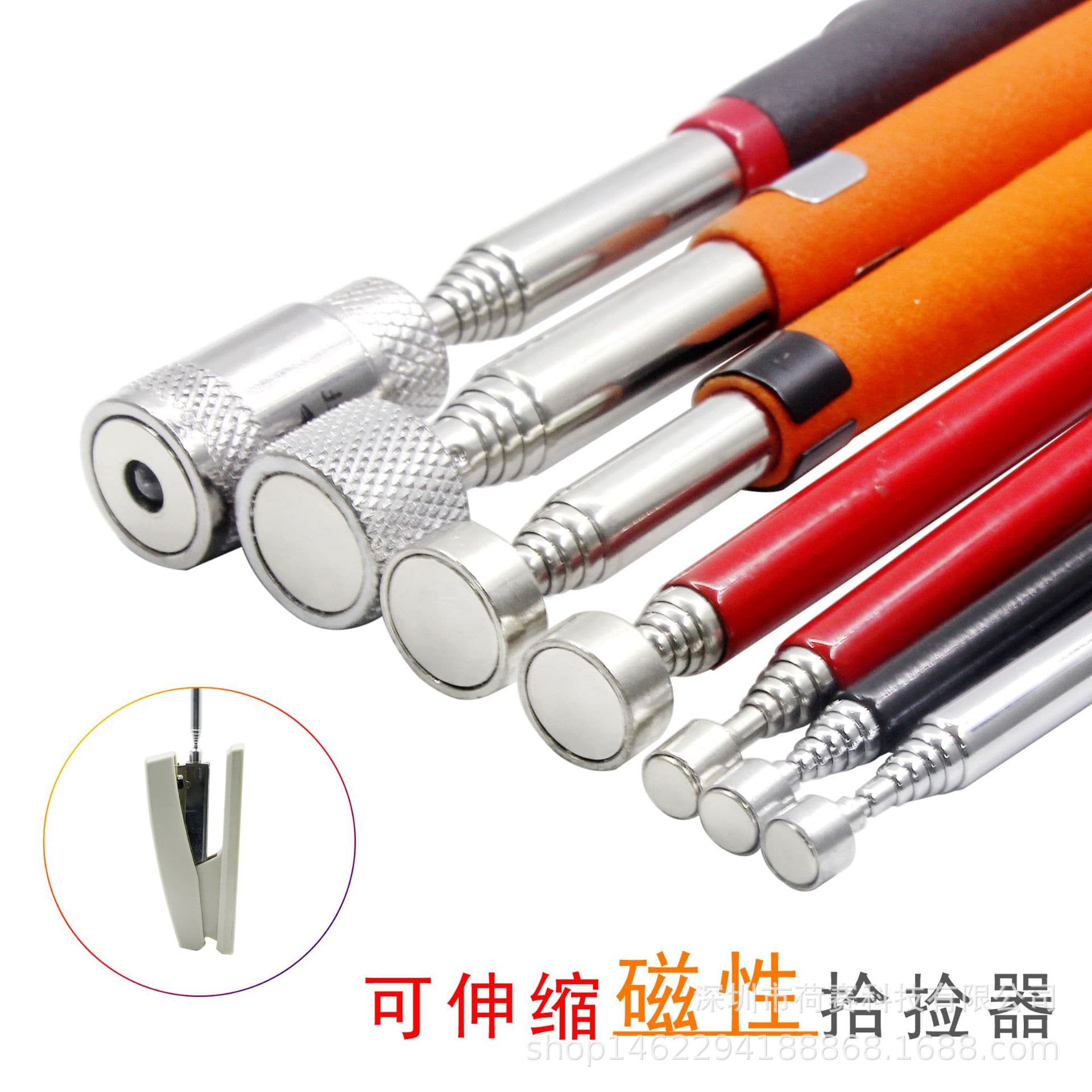 Metal Magnetic Pickup Stick Extendable with Light Car Repair Tool Stainless Steel Absorption Rod Auto Maintenance Equipment