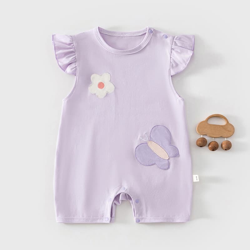 2026 New Cute Versatile Sleeveless Baby Flight Sleeve Jumpsuit Fashionable Girls Sleeveless Summer Jumpsuit