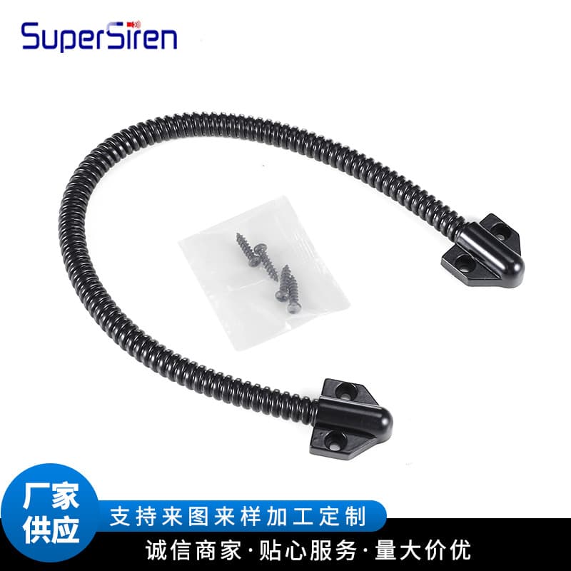Zinc Alloy Black Triangular Cable Grommet, Stainless Steel Wire Protection Tube Conduit, Access Control Cable Grommet