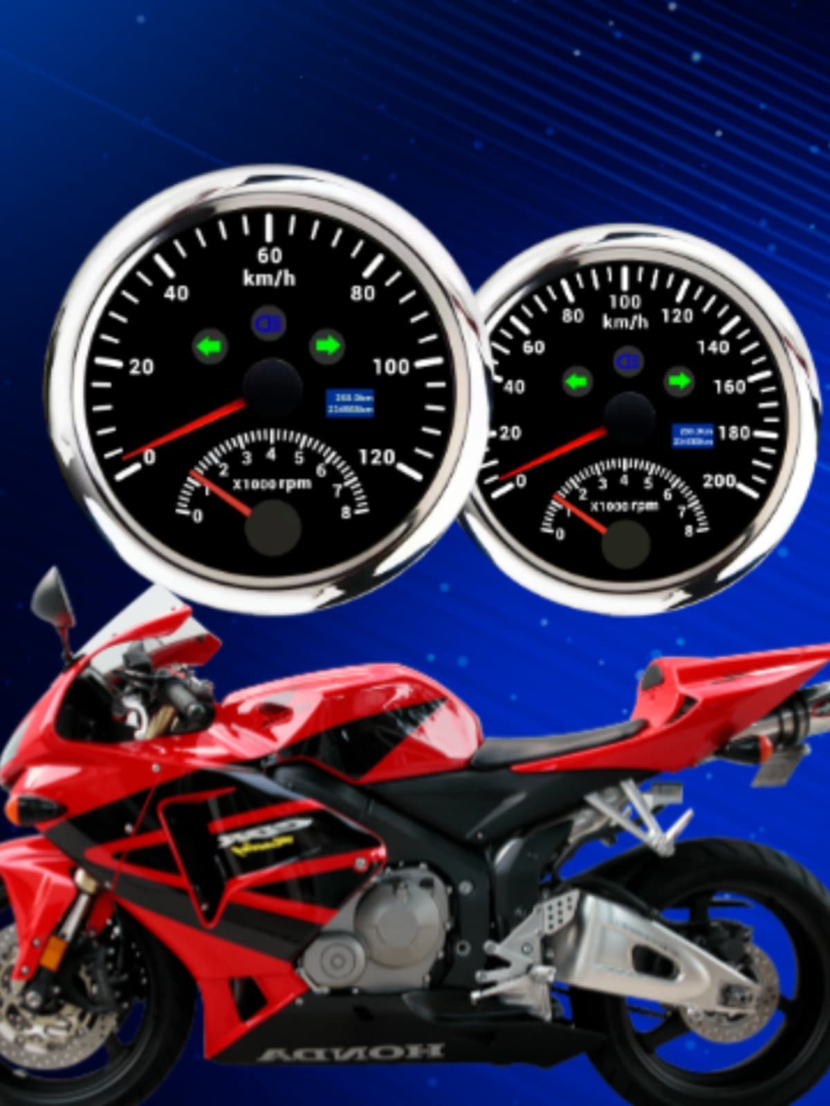 GPS Speedometer Tachometer 2-in-1 High Precision Instrument for Car Motorcycle 12V 24V