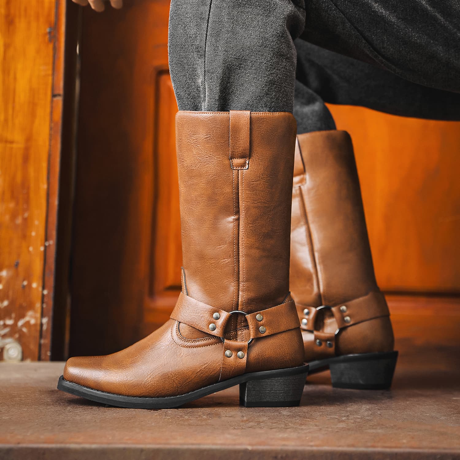 1031 Amazon AliExpress Independent Station New European and American Men's Long Boots Men's Boots Bag Packaging Delivery