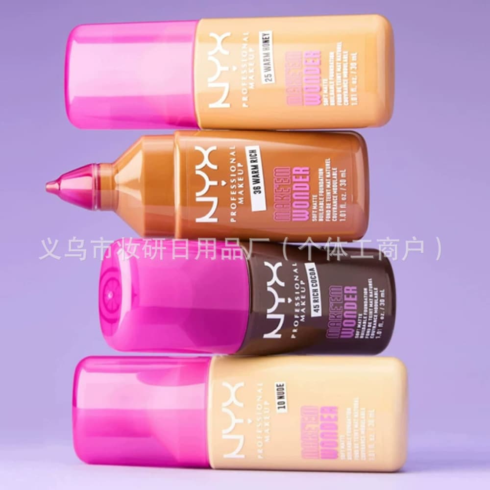 Cross-border exclusive supply of NYX WONDER skin nourishing soft focus oil foundation, skin oil control, light and long-lasting soft mist matte liquid foundation