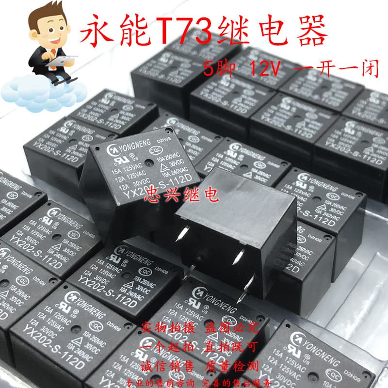 Yongneng Relay YONGNENG YX202-S-112D 12VDC 10A YX202-S-112DM T73