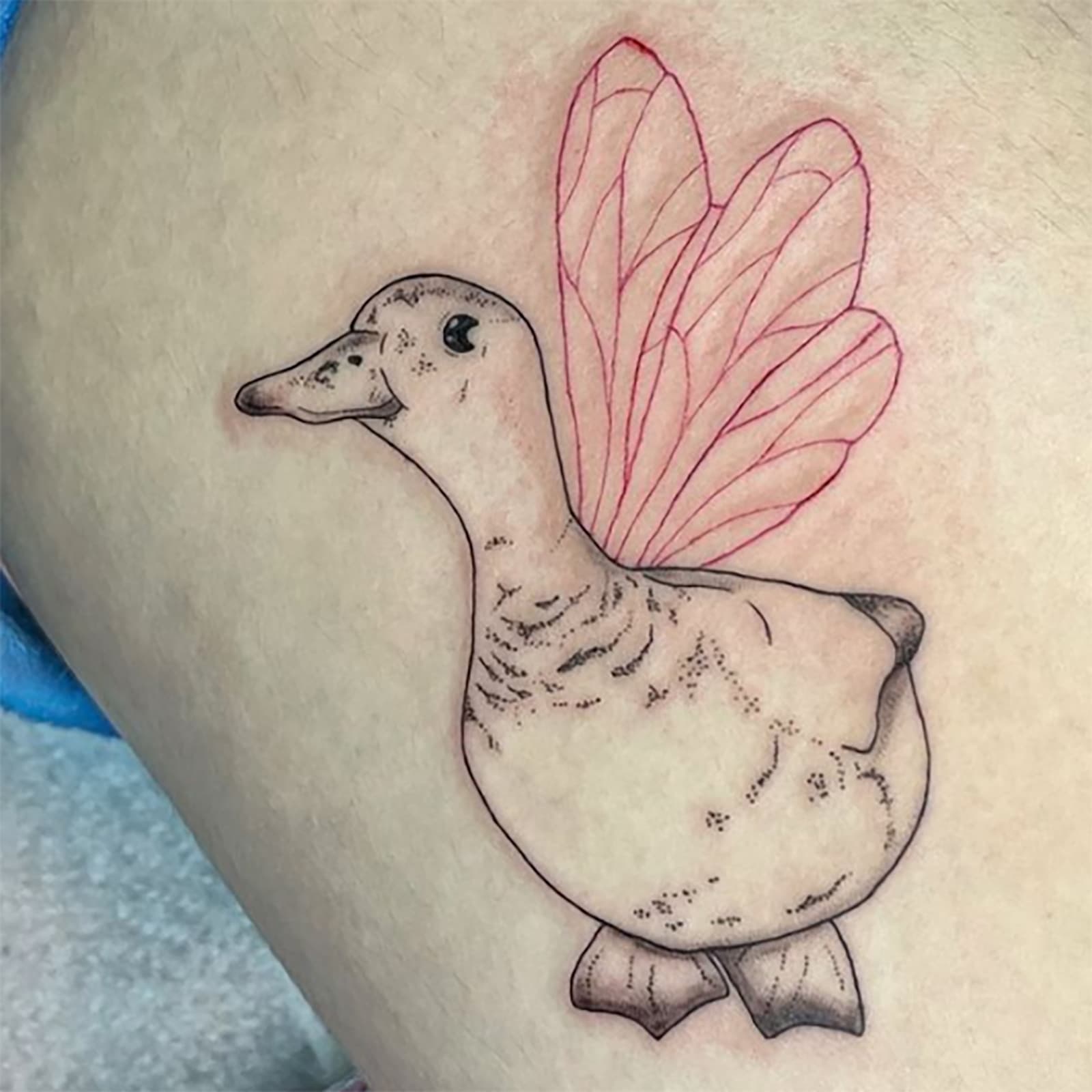 Cross-border Cute Simple Drawing Duck Tattoo Sticker Dopamine Niche Minimalist Ins Style Tattoo Sticker