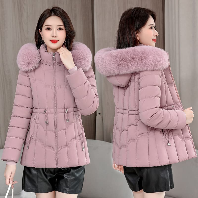 Women's short cotton coat 2026 winter new down cotton coat Korean version slimming slim cotton jacket thickened warm fur collar coat