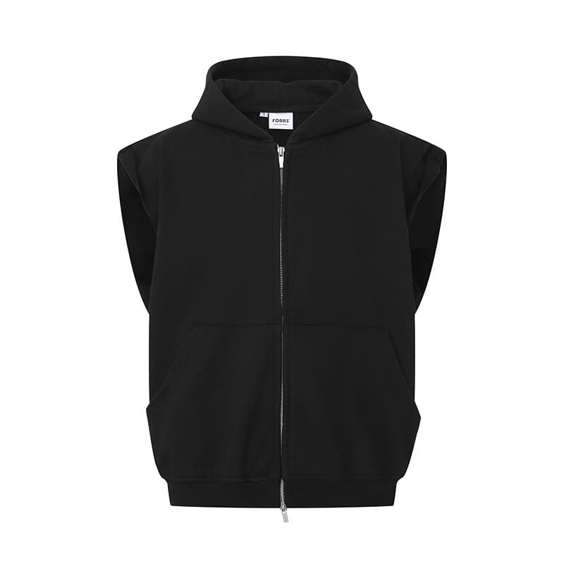 Nanxia Trendy Hooded Zip-Up Vest for Men, Loose Sleeveless Vest with a Summer Design, Japanese-Style Outdoor Vest