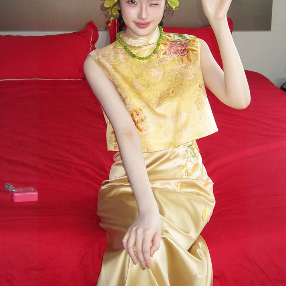 New Chinese-style Morning Photo Dress Women Bride Vintage Style Marriage Certificate Cheongsam Set Toast Dress Morning Gown Daily Party Dress