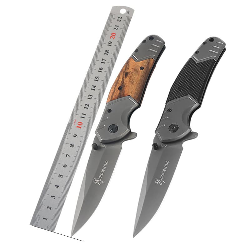 Cross-border Direct Supply Outdoor Folding Knife Camping Self-defense Folding Knife G10 Anti-slip Fruit Knife Portable Knife Rosewood