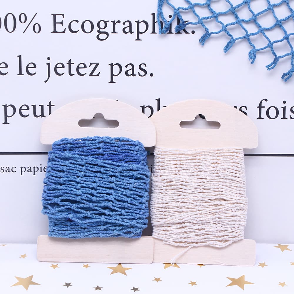 13cm x 1m Mediterranean Decorative Fishing Net, Thick Cotton Linen Rope Shell Net, Photo Wall Photography Backdrop Wall Hanging Net