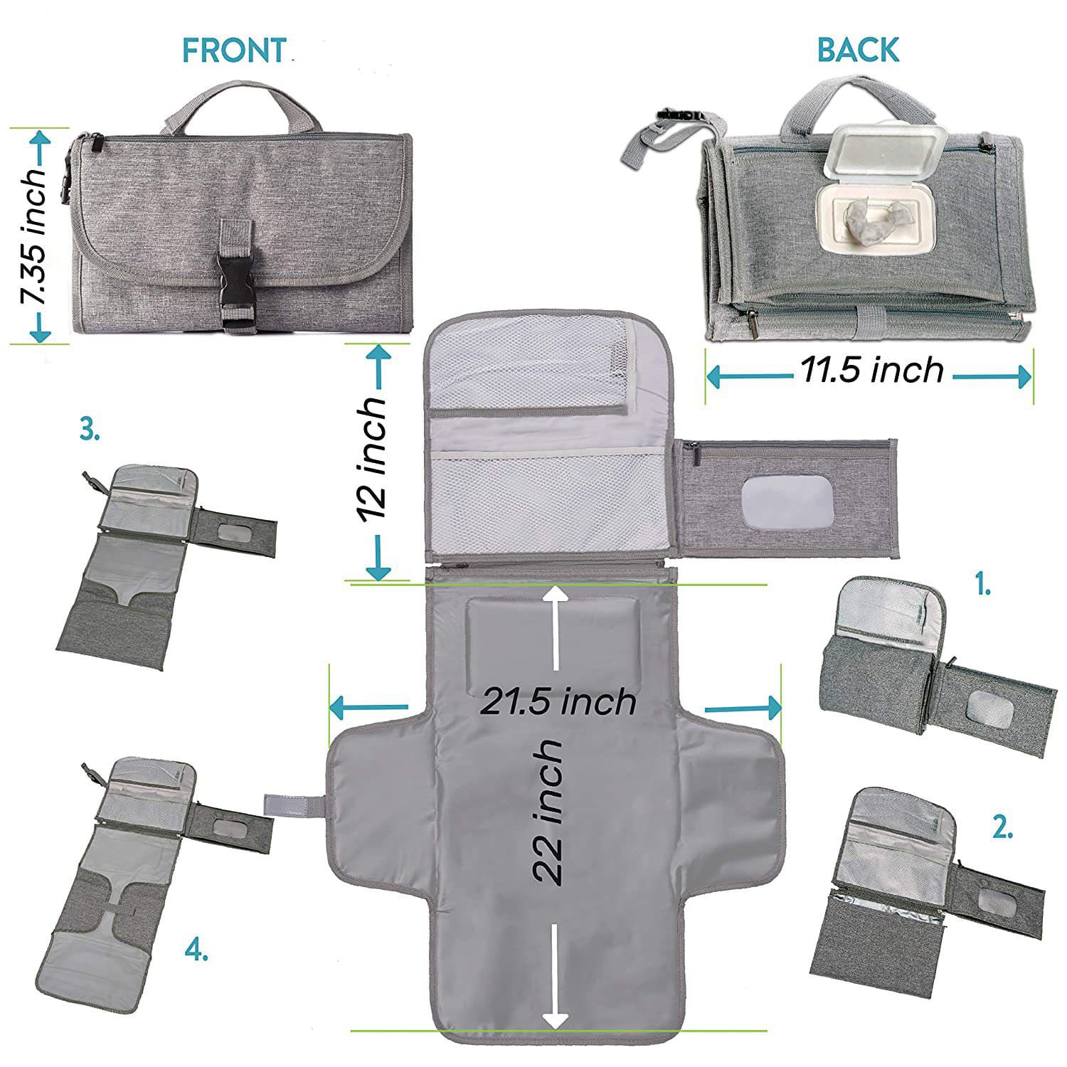 Cross-border hot selling multifunctional mommy changing table outdoor waterproof maternal and child products baby pad diaper bag storage