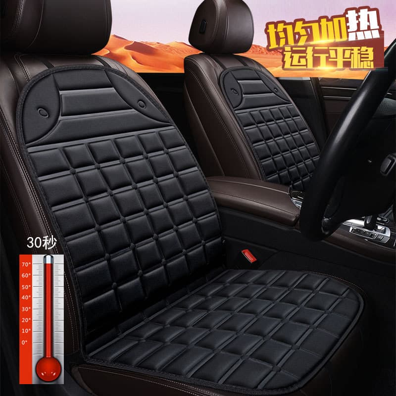 XA004B Knitted Fabric 12V Car Heating Seat Pad for Winter Warmth, All-season Universal Car Cushion Accessory