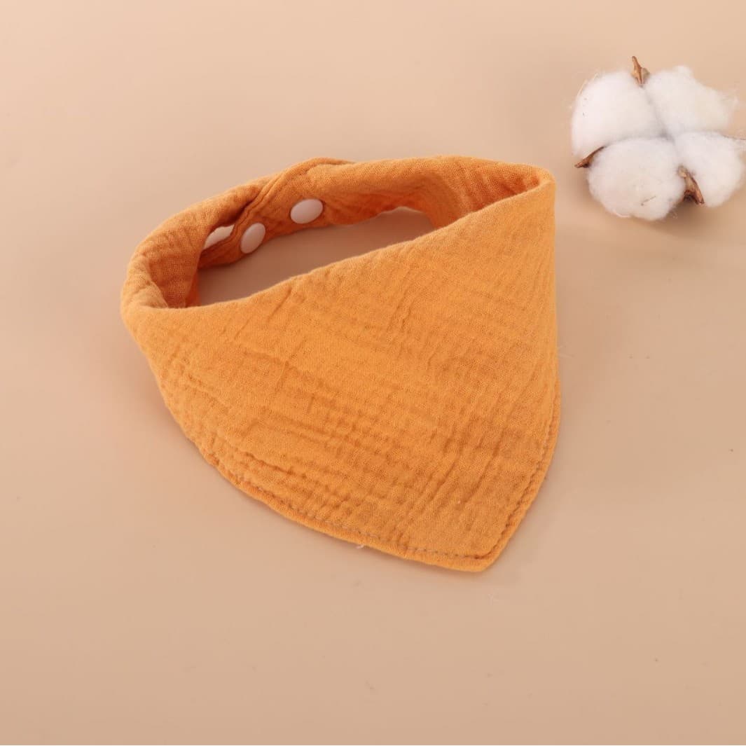 Baby Bib Drool Towel Crinkle Cotton Pure Cotton Princess Newborn Anti-Spit-up Triangle Bib for Boys and Girls