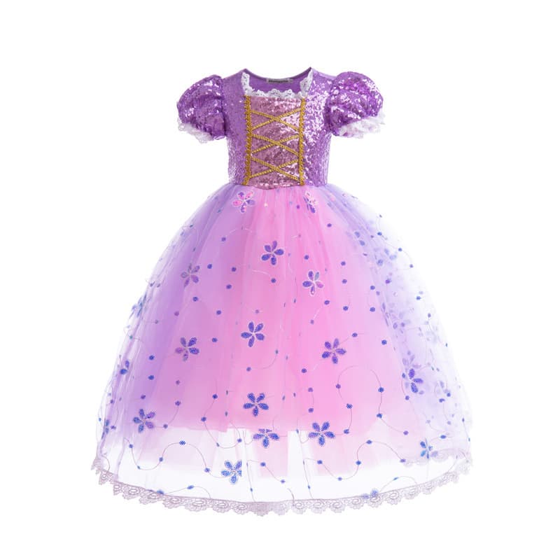 In-Stock Summer European and American Children's Clothing Cartoon Anime Princess Cotton Short-Sleeve Dress Children's Dress